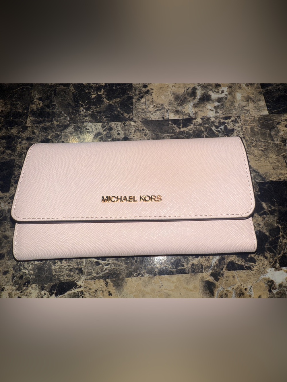 ✨ NWOT Michael Kors Jet Set Travel Large Trifold Leather Wallet Blush Pink ✨